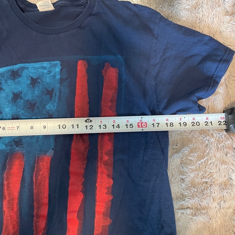 Navy Blue Graphic Tee with Red and Blue Design - Picture 6 of 7
